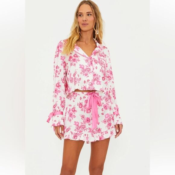 Anthropologie x Beach Riot Aurora & Luna Pj Set Floral Two-Piece Pajama Set - Picture 1 of 4
